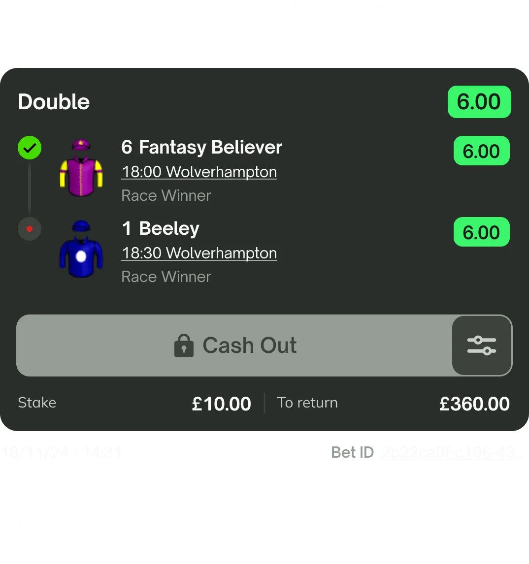 Cash Out Disabled